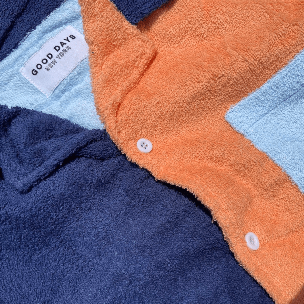 Bondi Terry Cloth Resort Shirt - Red Collar