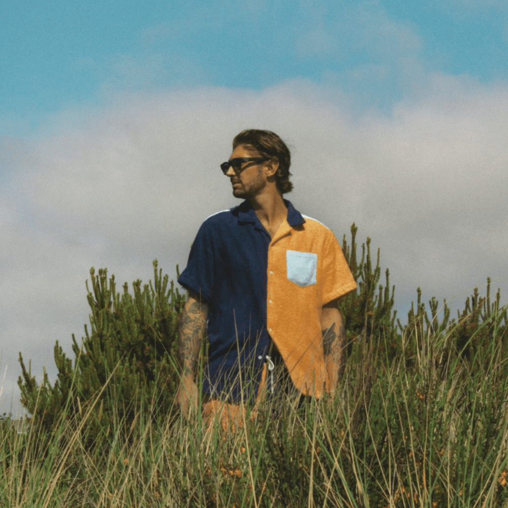 Bondi Terry Cloth Resort Shirt - Red Collar