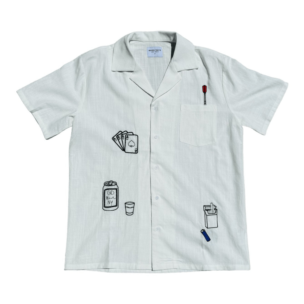 Dive Bar Camp Shirt - Red Collar